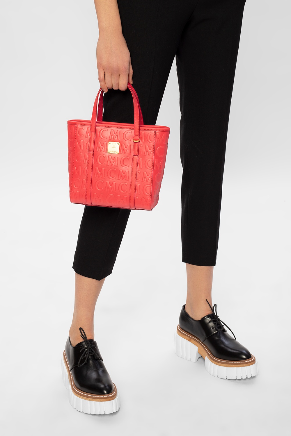 Mcm red shoulder bag best sale